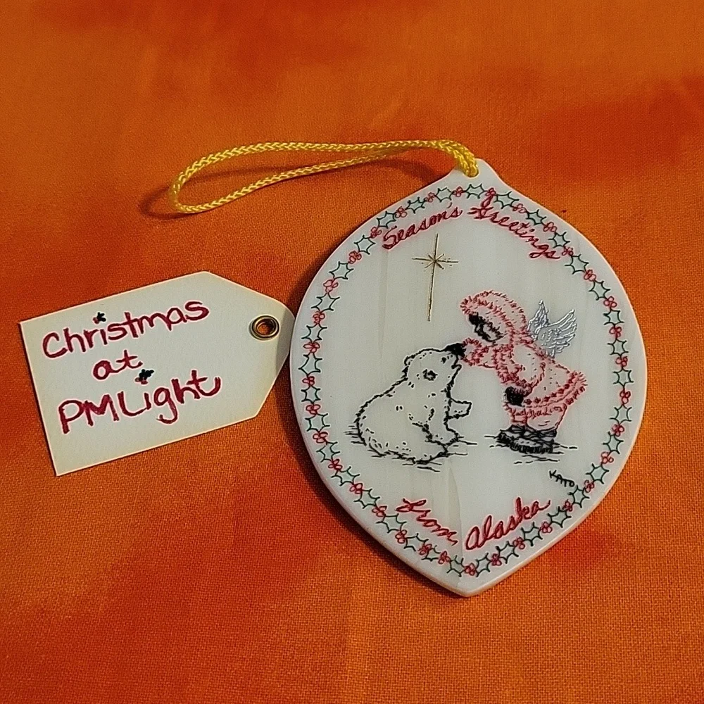 Kiana Vintage Alaska Ornament Season's Greetings from Alaska Eskimo Angel